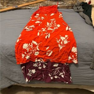 Ann Taylor Petite Dress Women’s 00p Orange/white Floral NWOT